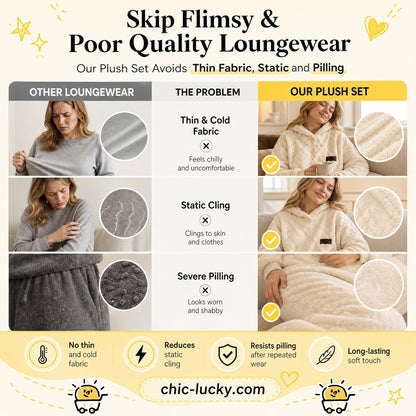 💖Black Friday Mega Deal – 50% off!💖Embossed Geometric Plush Set – Timeless Comfort & Effortless Style For Every Occasion
