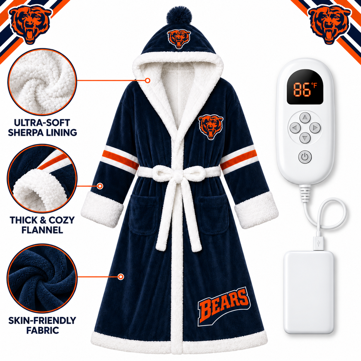 🔥 Limited-Time Deal 🔥 The Gameday Heated Robe – Cozy Comfort & Warmth
