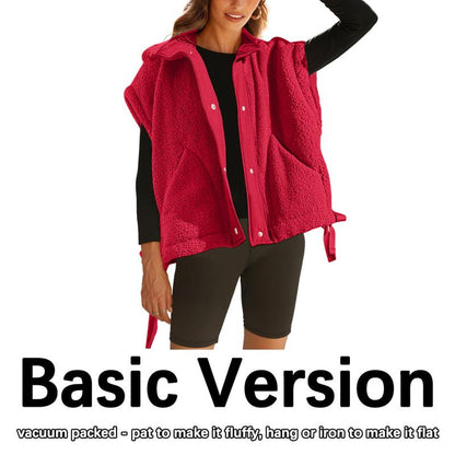 🔥 CLEARANCE SALE🔥Women’s Cozy Sherpa Vest – Warm Fleece Layer with Pockets