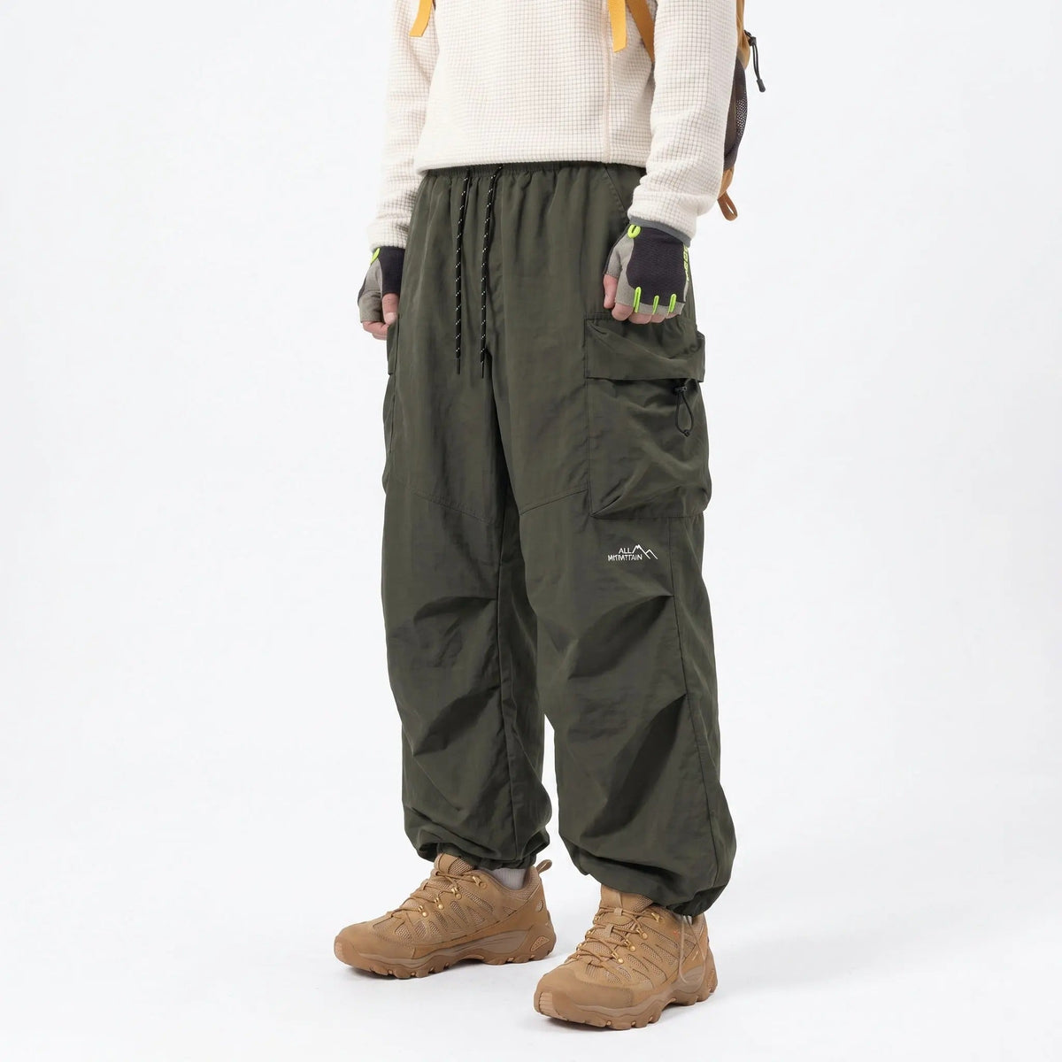 Unisex Baggy Parachute Cargo Pants – Lightweight Streetwear Trousers