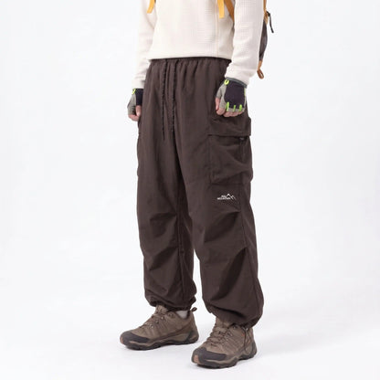 Unisex Baggy Parachute Cargo Pants – Lightweight Streetwear Trousers