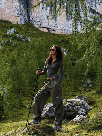 Unisex Baggy Parachute Cargo Pants – Lightweight Streetwear Trousers
