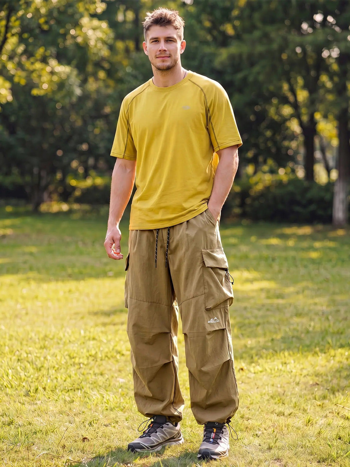 Unisex Baggy Parachute Cargo Pants – Lightweight Streetwear Trousers