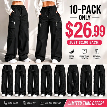 👍🔥Limited-Time 🔥Women’s lightweight loose cargo pants with multiple pockets