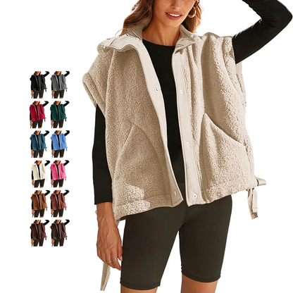 🔥 CLEARANCE SALE🔥Women’s Cozy Sherpa Vest – Warm Fleece Layer with Pockets