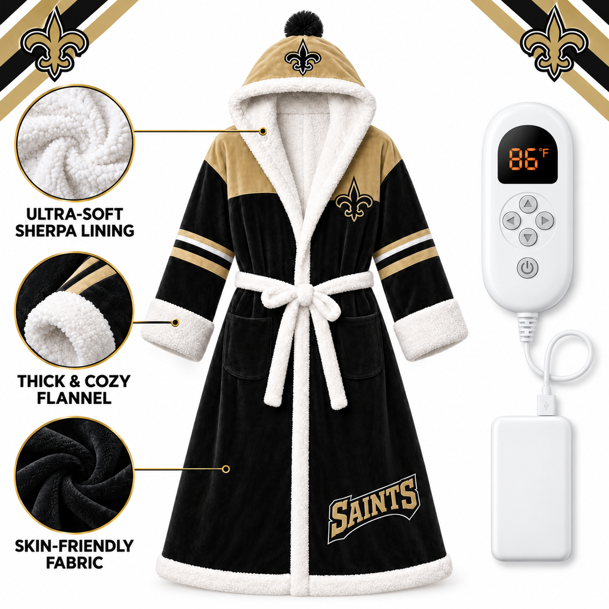 🔥 Limited-Time Deal 🔥 The Gameday Heated Robe – Cozy Comfort & Warmth