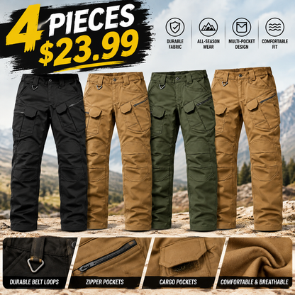 🔥 Men's Fleece-Lined Cargo Work Pants | Windproof & Water-Repellent
