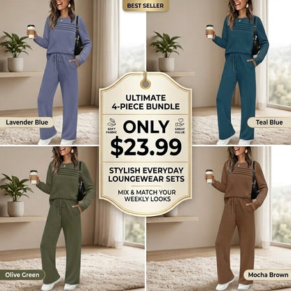 🥳💞 Over 45,000 sold 🔥 50% off 💥 Women's Casual Set: Top & Drawstring Pants 👕👖