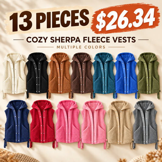 🔥 CLEARANCE SALE🔥Women’s Cozy Sherpa Vest – Warm Fleece Layer with Pockets