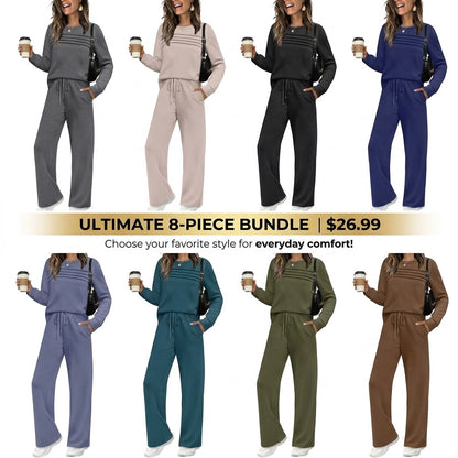 🥳💞 Over 45,000 sold 🔥 50% off 💥 Women's Casual Set: Top & Drawstring Pants 👕👖