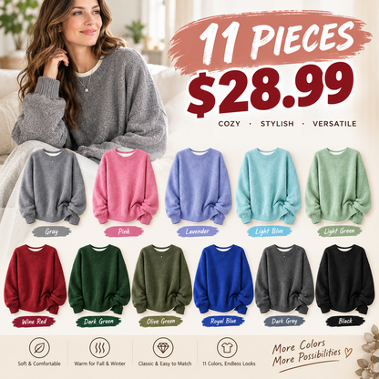 ✨Special Seasonal Offer✨Women’s Drop Shoulder Knit Sweater – Casual Long Sleeve Split Hem Pullover