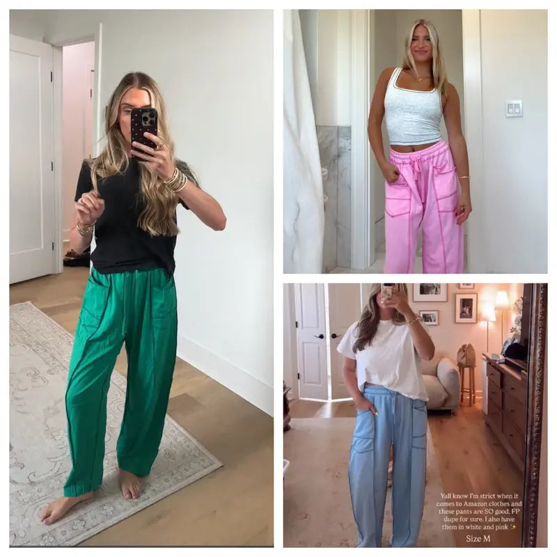 ⚡FINAL SALE⚡ Women’s Baggy Cargo Pants – High Waisted Drawstring Trousers with Pockets