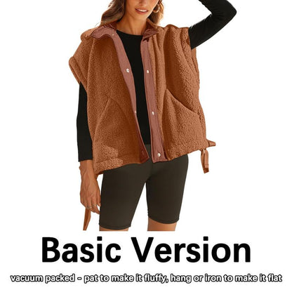 🔥 CLEARANCE SALE🔥Women’s Cozy Sherpa Vest – Warm Fleece Layer with Pockets