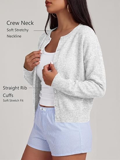 Trendy Queen Cropped Cardigan Sweaters for Women Fall Fashion Clothes