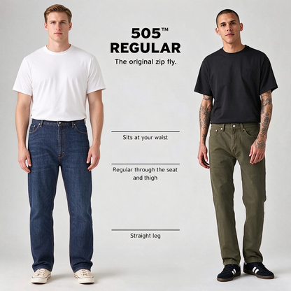 🔥Clearance sale, limited stock 🔥Men's 505 Classic Fit Jeans – Straight Leg Denim
