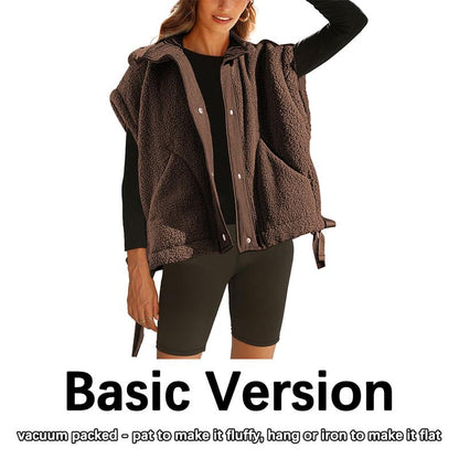 🔥 CLEARANCE SALE🔥Women’s Cozy Sherpa Vest – Warm Fleece Layer with Pockets