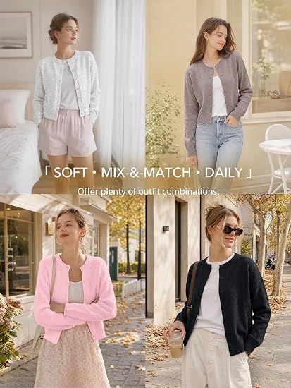 Trendy Queen Cropped Cardigan Sweaters for Women Fall Fashion Clothes