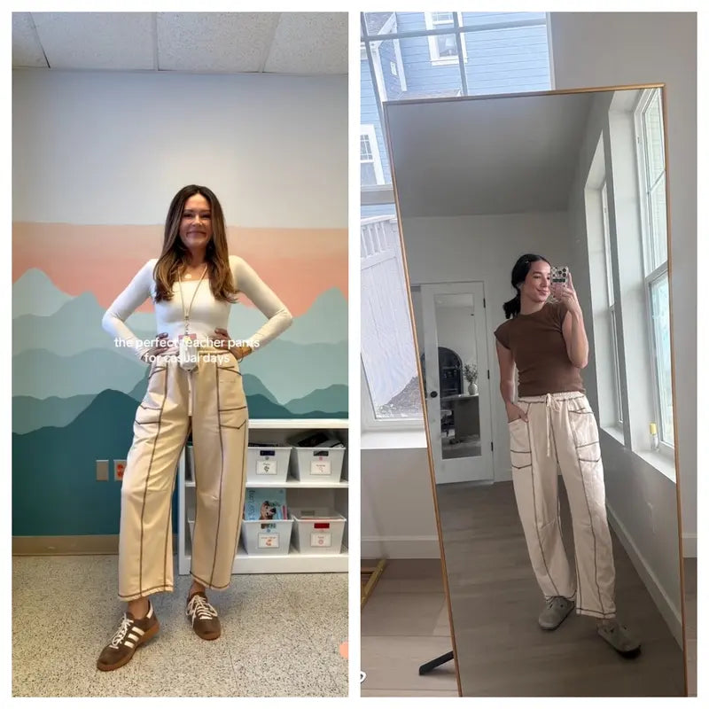 ⚡FINAL SALE⚡ Women’s Baggy Cargo Pants – High Waisted Drawstring Trousers with Pockets
