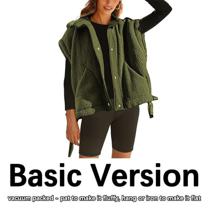 🔥 CLEARANCE SALE🔥Women’s Cozy Sherpa Vest – Warm Fleece Layer with Pockets