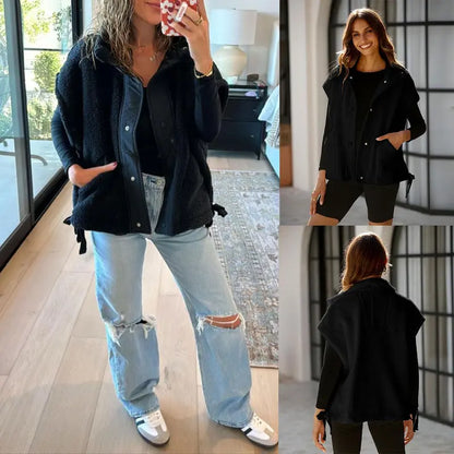 🔥 CLEARANCE SALE🔥Women’s Cozy Sherpa Vest – Warm Fleece Layer with Pockets