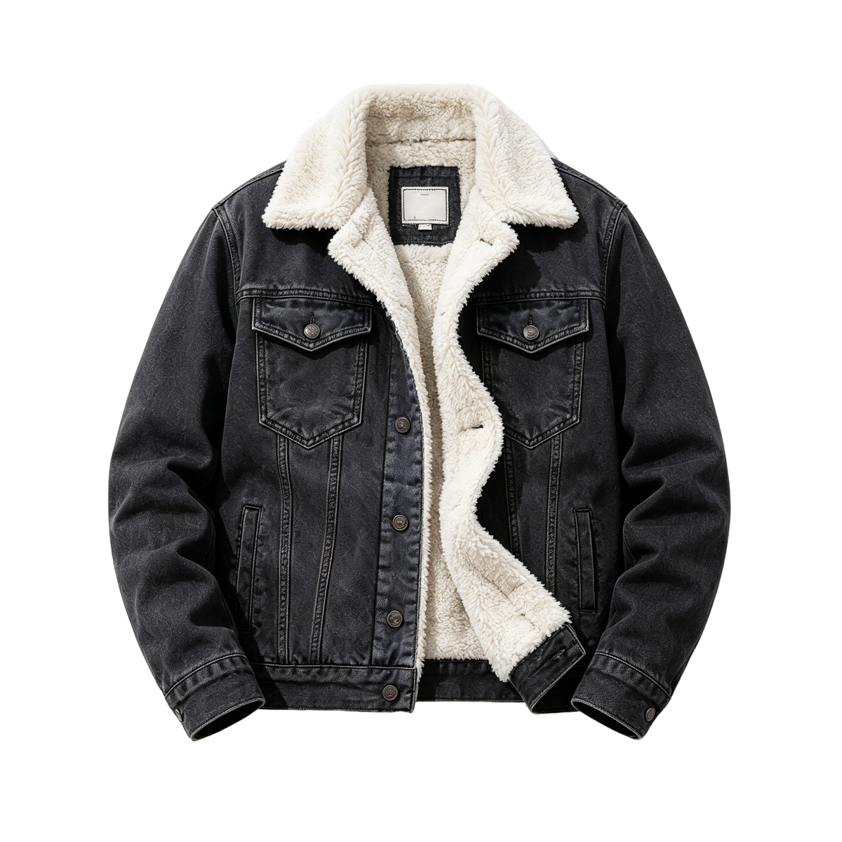 🔥 BESTSELLER | Men's Sherpa-Lined Denim Jacket – Warm Fleece Casual Jean Jacket