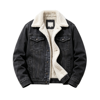 🔥 BESTSELLER | Men's Sherpa-Lined Denim Jacket – Warm Fleece Casual Jean Jacket