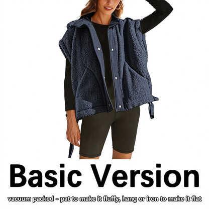 🔥 CLEARANCE SALE🔥Women’s Cozy Sherpa Vest – Warm Fleece Layer with Pockets