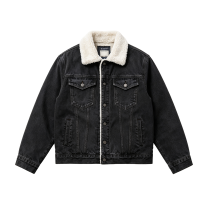 🔥 BESTSELLER | Men's Sherpa-Lined Denim Jacket – Warm Fleece Casual Jean Jacket