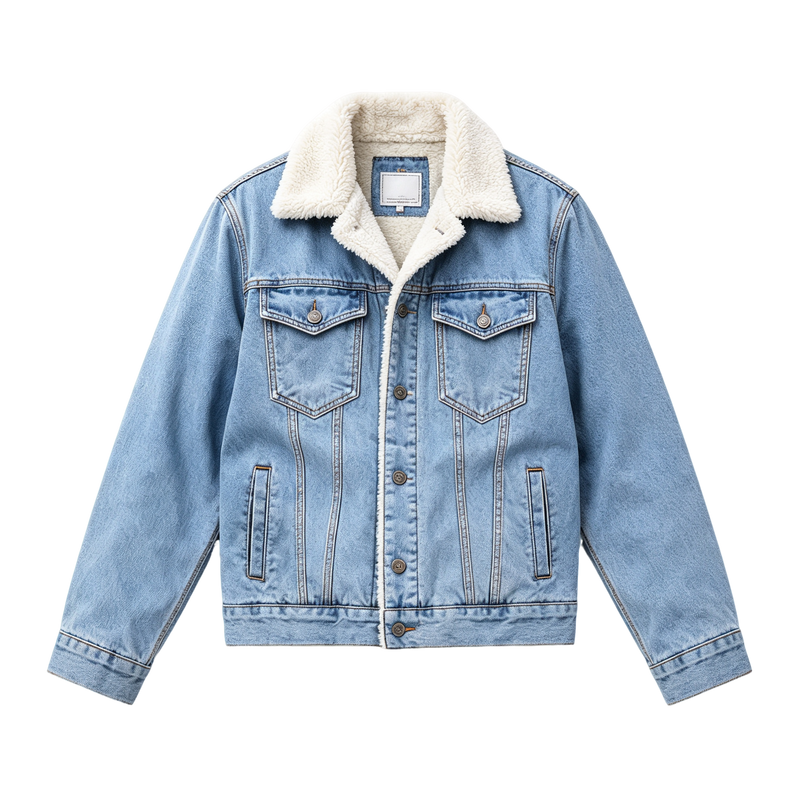 Light Blue Sherpa Denim Jacket