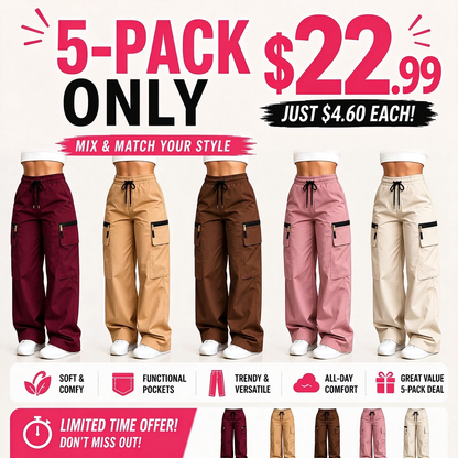 👍🔥Limited-Time 🔥Women’s lightweight loose cargo pants with multiple pockets