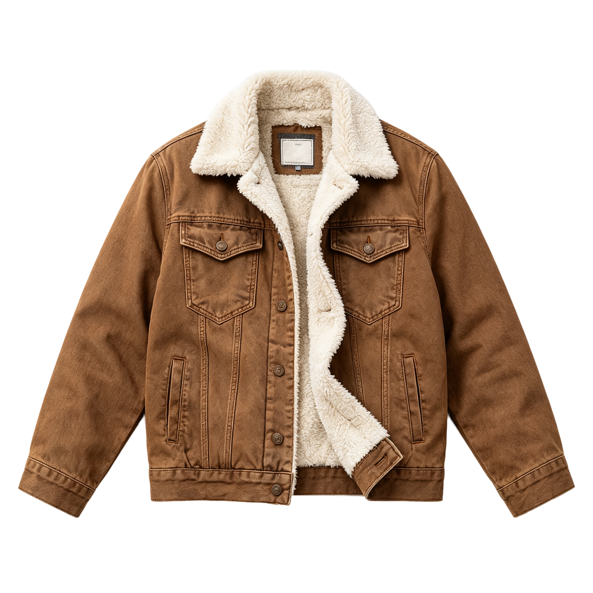 🔥 BESTSELLER | Men's Sherpa-Lined Denim Jacket – Warm Fleece Casual Jean Jacket
