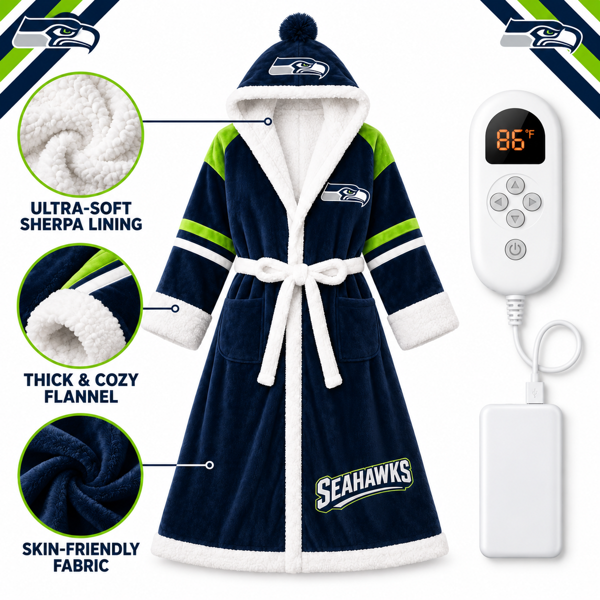 🔥 Limited-Time Deal 🔥 The Gameday Heated Robe – Cozy Comfort & Warmth