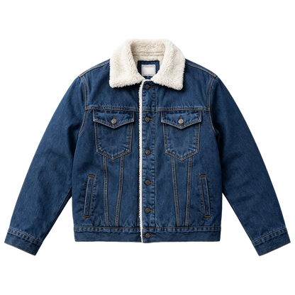 🔥 BESTSELLER | Men's Sherpa-Lined Denim Jacket – Warm Fleece Casual Jean Jacket