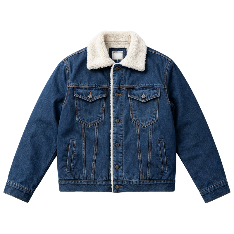 Dark Blue Sherpa Denim Jacket