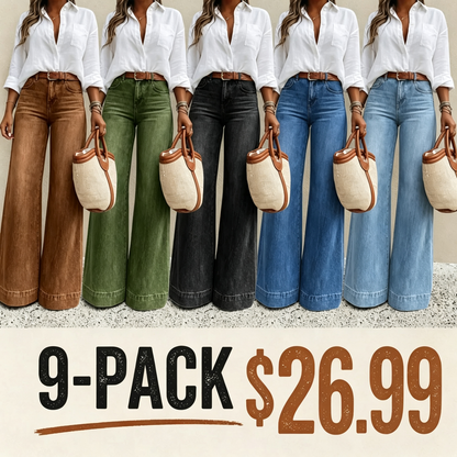 Women's Loose Fit Baggy Oversized Straight Leg Denim Jeans with Pockets