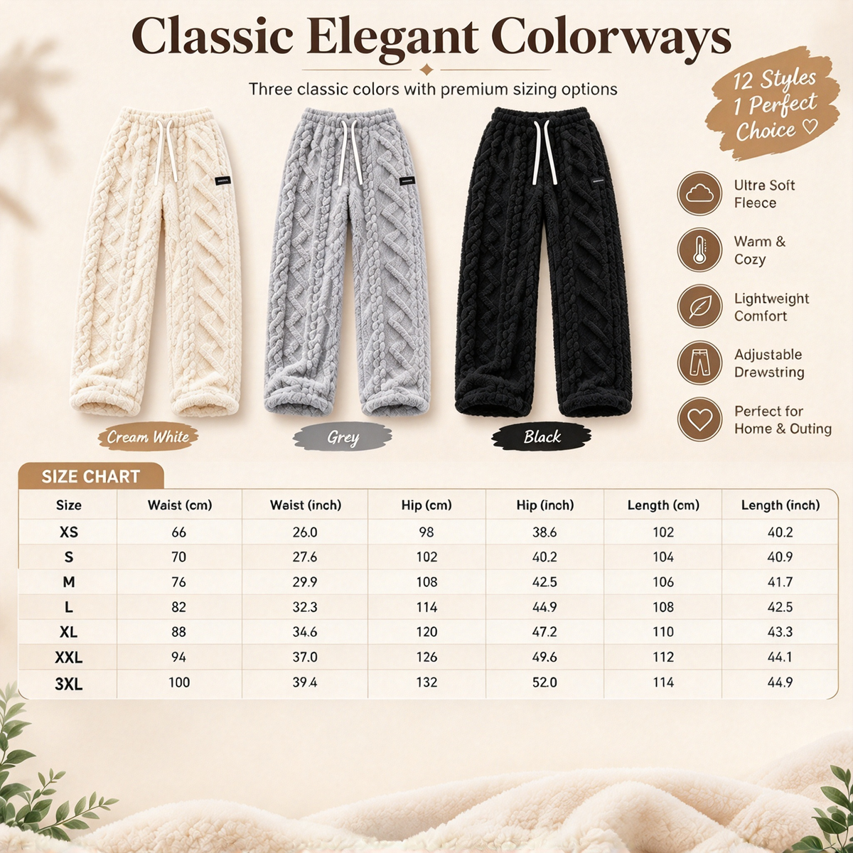 ⚡FINAL SALE⚡☁️ Plush Warmth, Flattering Straight Fit | Women's Thermal Lounge Pants