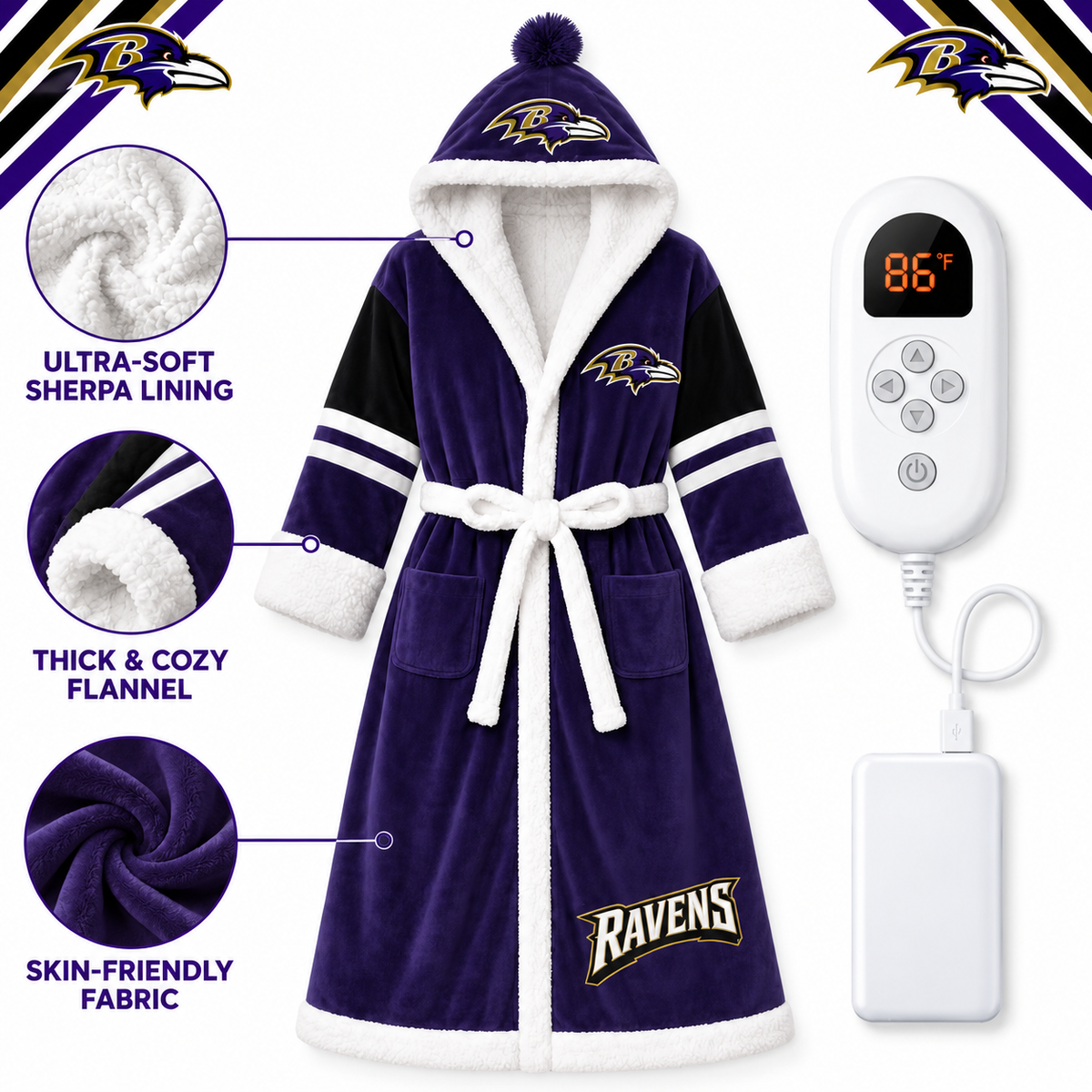 🔥 Limited-Time Deal 🔥 The Gameday Heated Robe – Cozy Comfort & Warmth