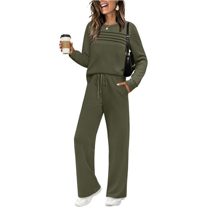 🥳💞 Over 45,000 sold 🔥 50% off 💥 Women's Casual Set: Top & Drawstring Pants 👕👖