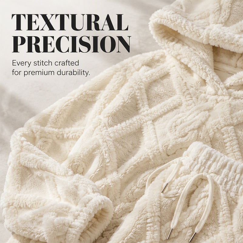 💖Black Friday Mega Deal – 50% off!💖Embossed Geometric Plush Set – Timeless Comfort & Effortless Style For Every Occasion