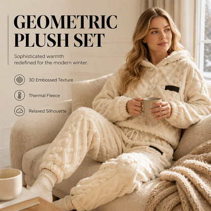 💖Black Friday Mega Deal – 50% off!💖Embossed Geometric Plush Set – Timeless Comfort & Effortless Style For Every Occasion